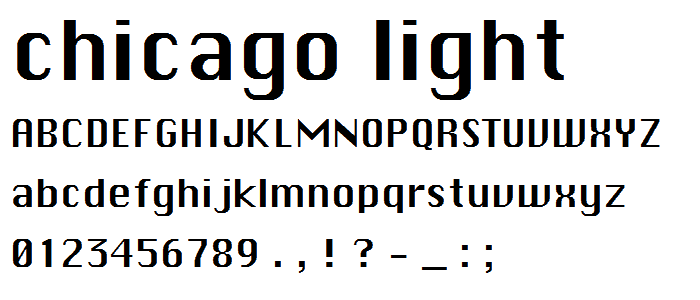 Chicago Light font